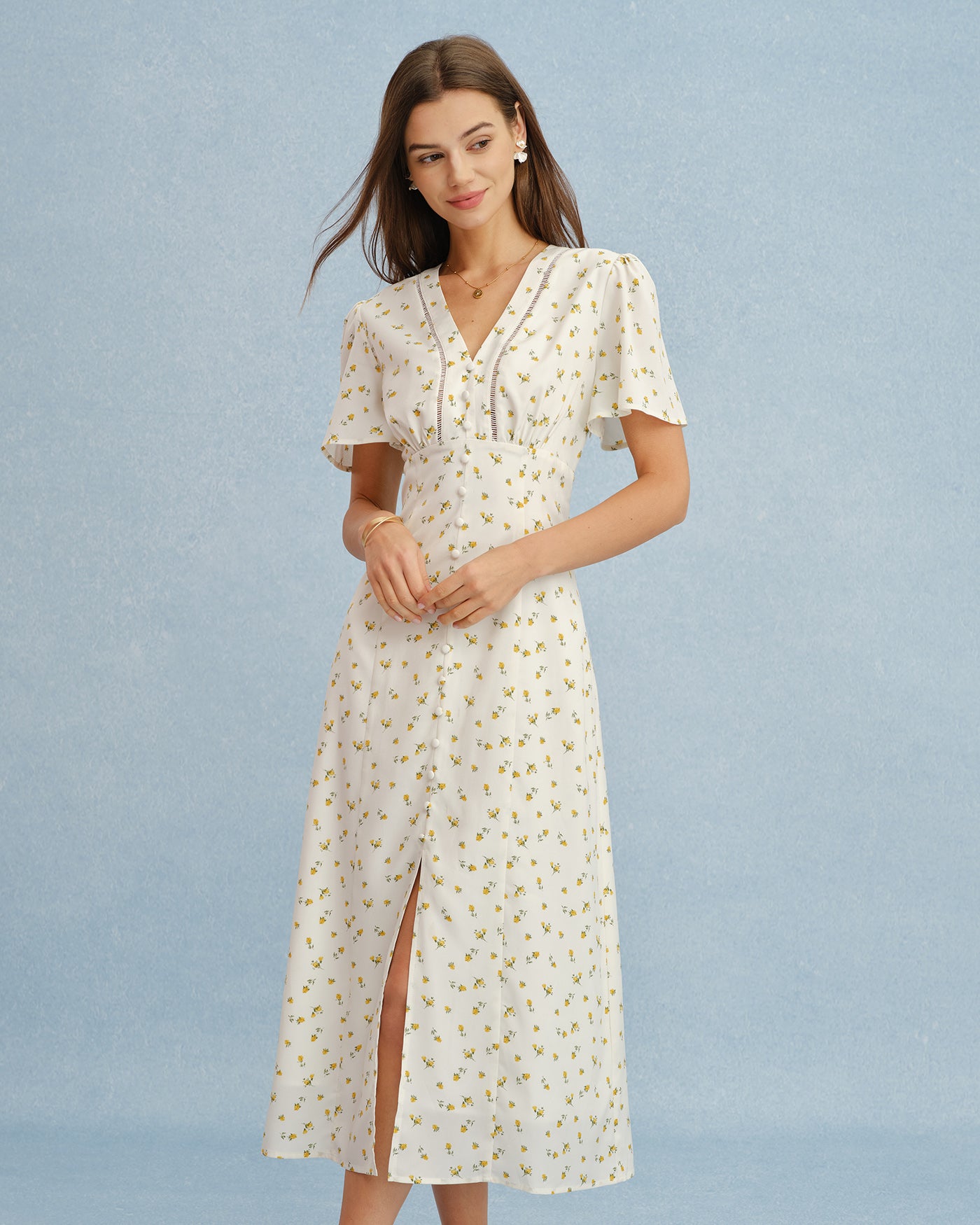 Yellow Dresses for Women | Midi, Floral & Square Neck | RIHOAS