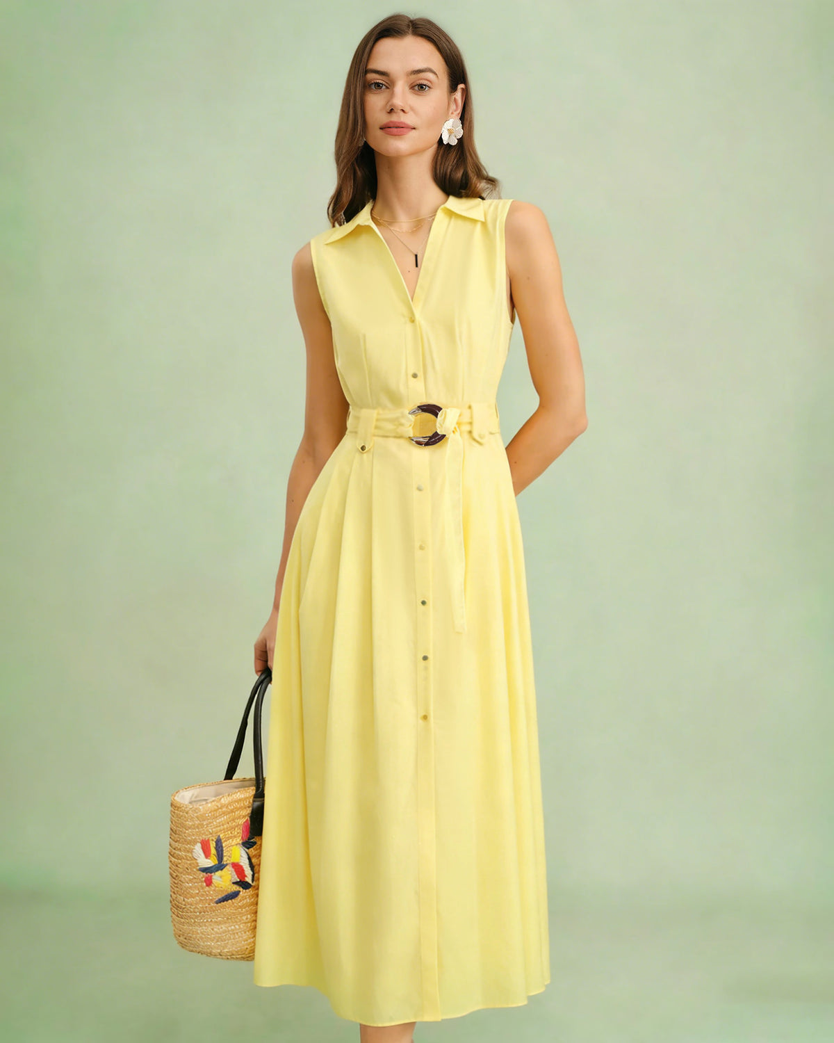 Women's Yellow Midi Dresses - Chic, Casual & Elegant Styles | RIHOAS Women's Yellow Midi Dresses - Chic, Casual & Elegant Styles | RIHOAS
