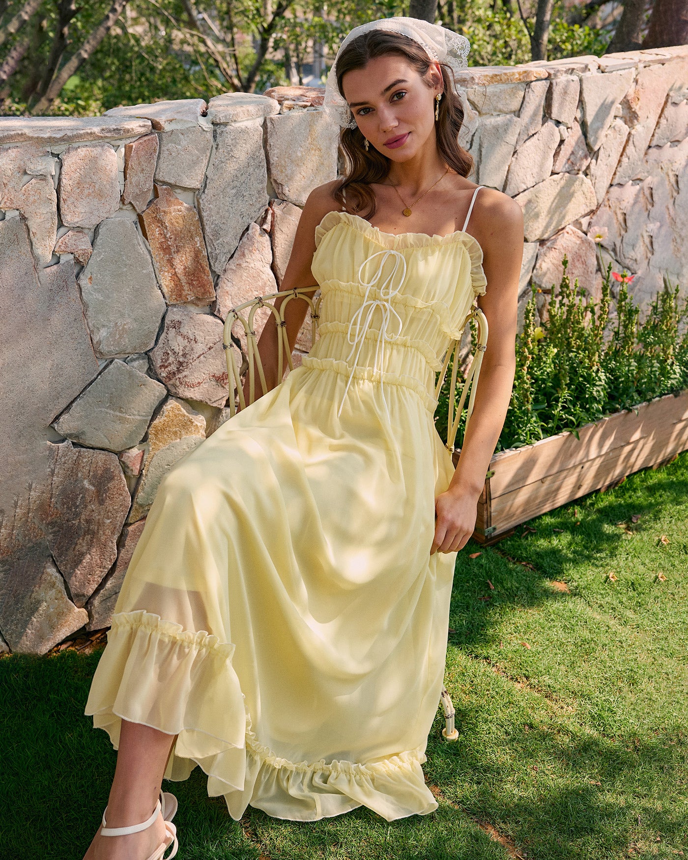yellow formal midi dress Sweetheart Neck Ruffle or any moment that Light Green Pleated Charmeuse Silk Chiffon Dress Size:7