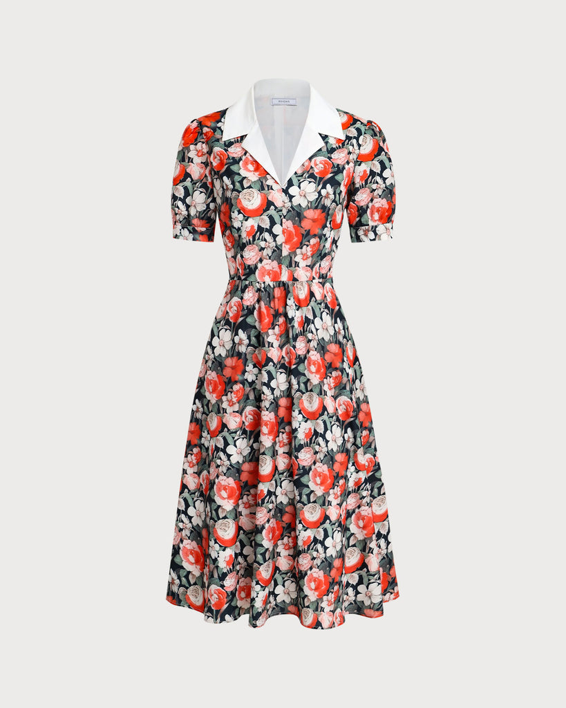 Women's Woven Polyester Midi Dresses Black Dresses - RIHOAS