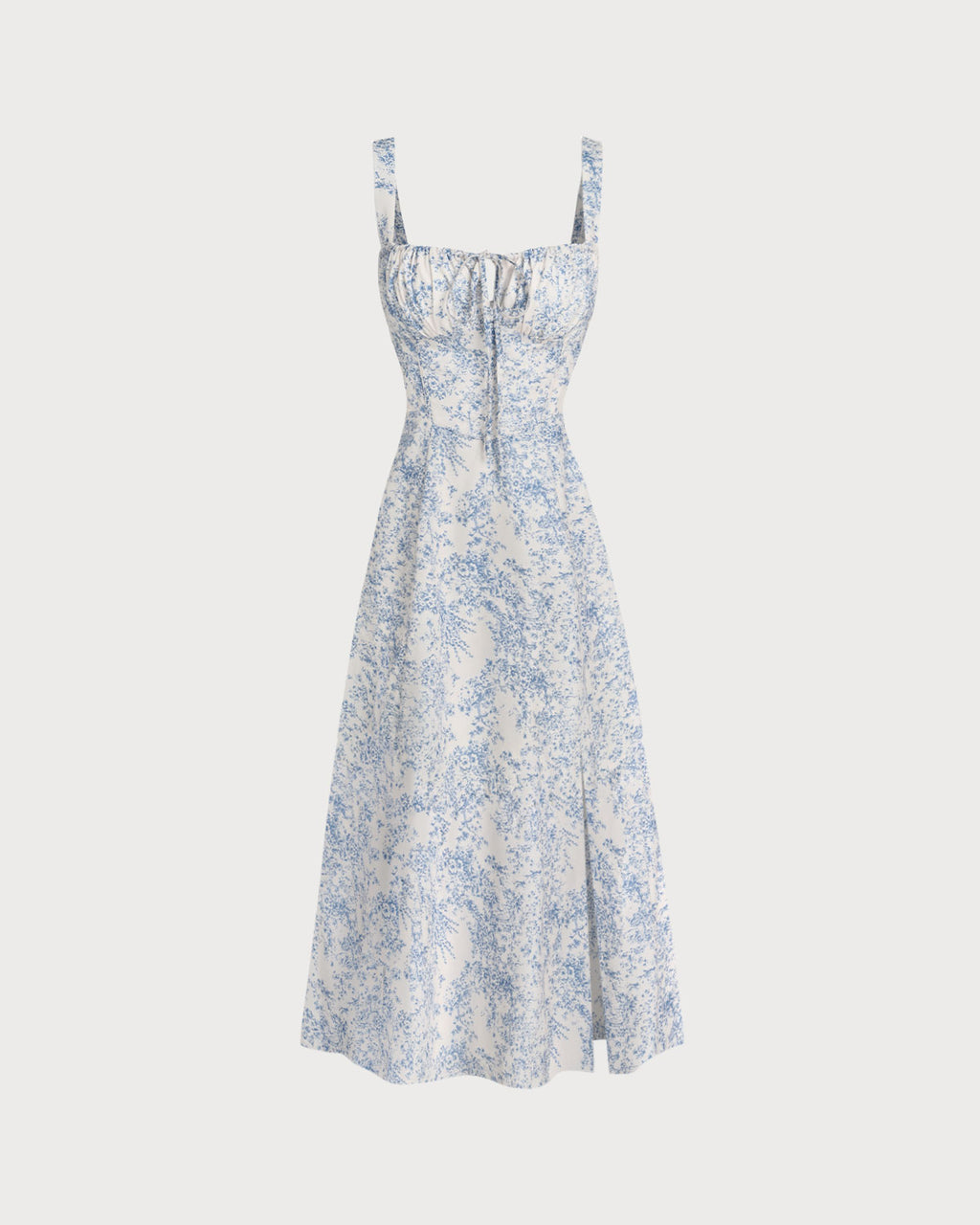 Women's Woven Polyester Midi Dresses Blue Dresses - RIHOAS