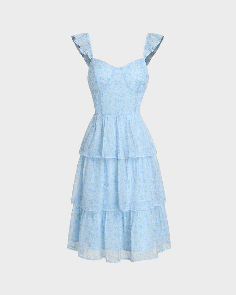 Women's Woven Polyester Midi Dresses Blue Dresses - RIHOAS