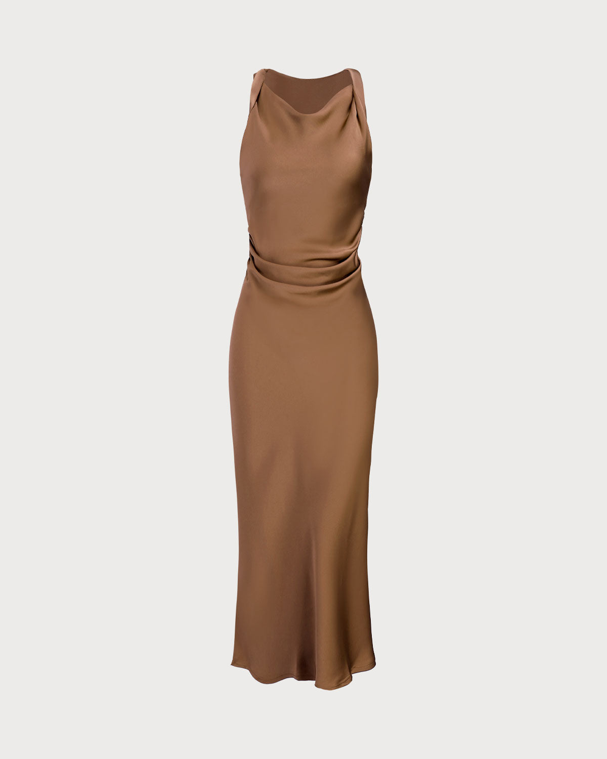 Women's Woven Polyester Midi Dresses Coffee Dresses - RIHOAS
