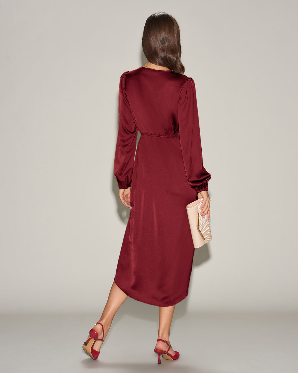 Women's Woven Polyester Midi Dresses Dresses - RIHOAS