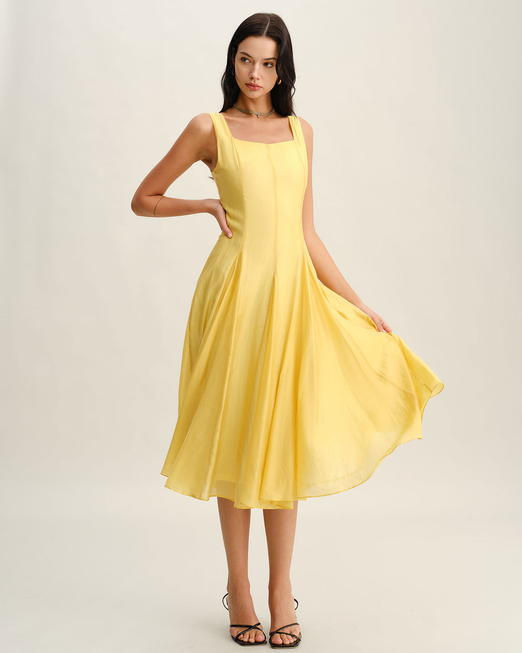 Women's Woven Polyester Midi Dresses Dresses - RIHOAS