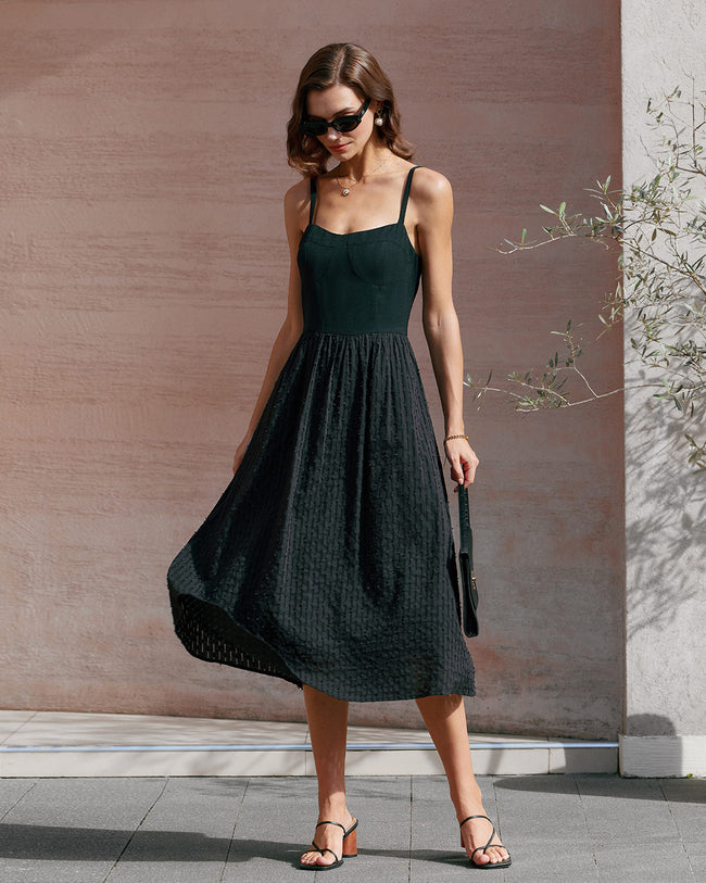 Women's Woven Polyester Midi Dresses Dresses - RIHOAS