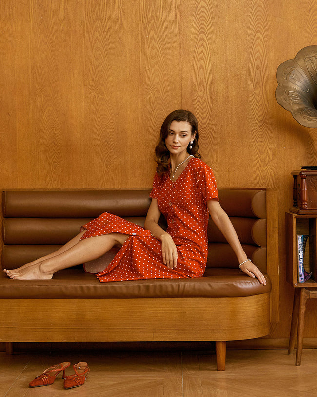 Women's Woven Polyester Midi Dresses Dresses - RIHOAS