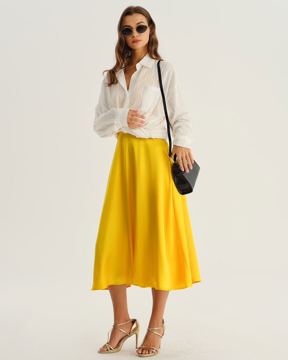 Women's Woven Polyester Midi Dresses Dresses - RIHOAS