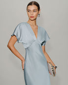 Women's Woven Polyester Midi Dresses Dresses - RIHOAS