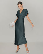 Women's Woven Polyester Midi Dresses Dresses - RIHOAS