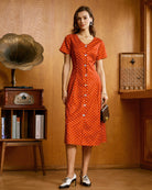 Women's Woven Polyester Midi Dresses Dresses - RIHOAS