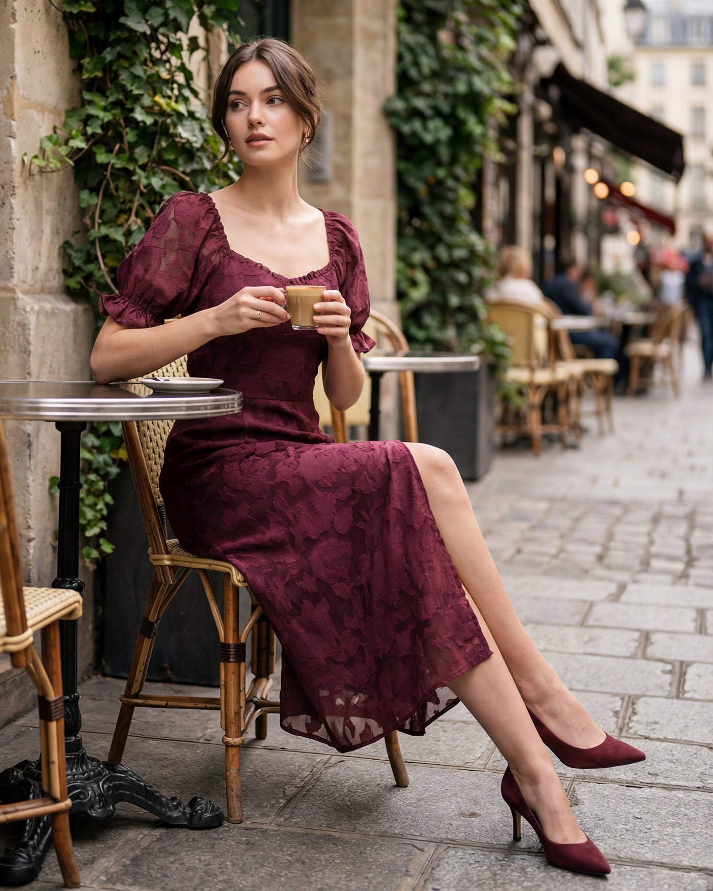 Women's Woven Polyester Midi Dresses Dresses - RIHOAS