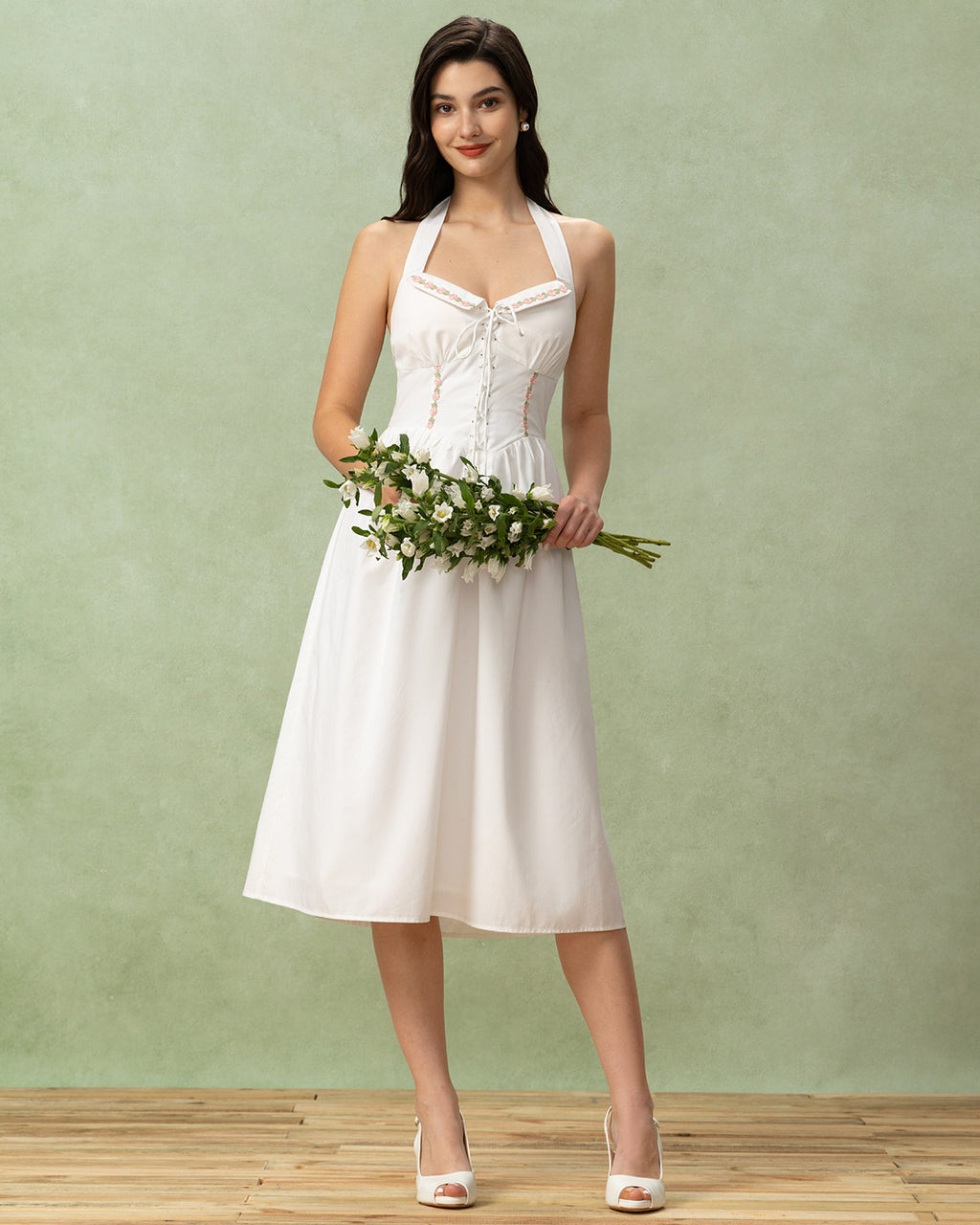 Women's Woven Polyester Midi Dresses Dresses - RIHOAS