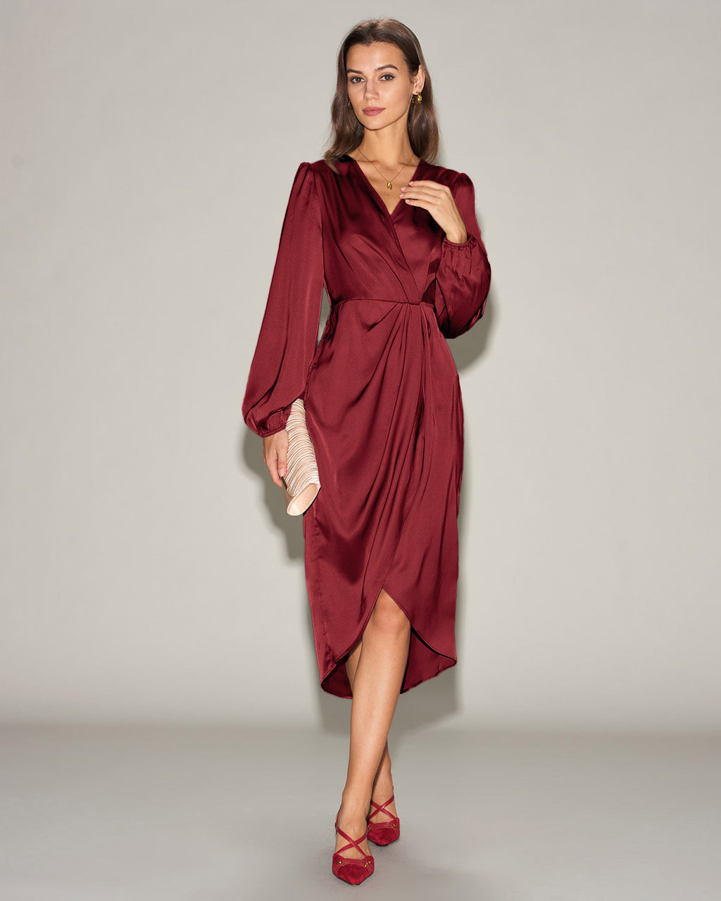 Women's Woven Polyester Midi Dresses Dresses - RIHOAS