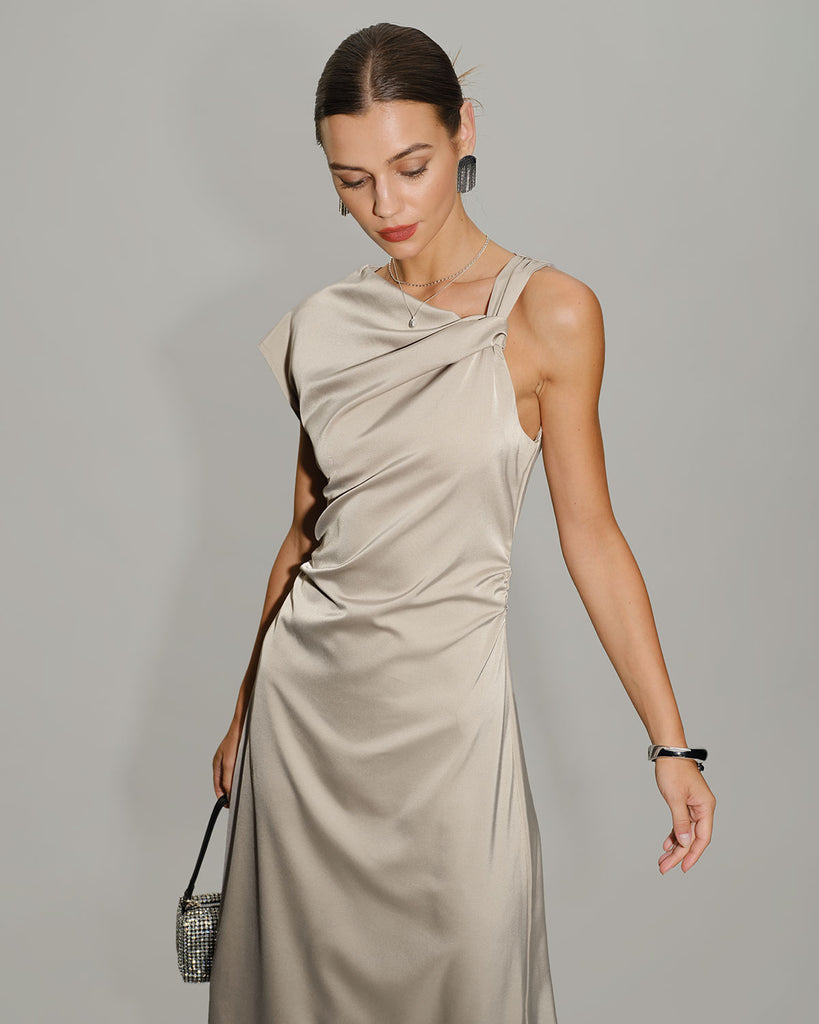 Women's woven polyester Midi Dresses Dresses - RIHOAS