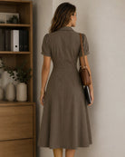 Women's Woven Polyester Midi Dresses - RIHOAS - 04