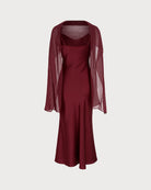 Women's Woven Polyester Midi Dresses - RIHOAS