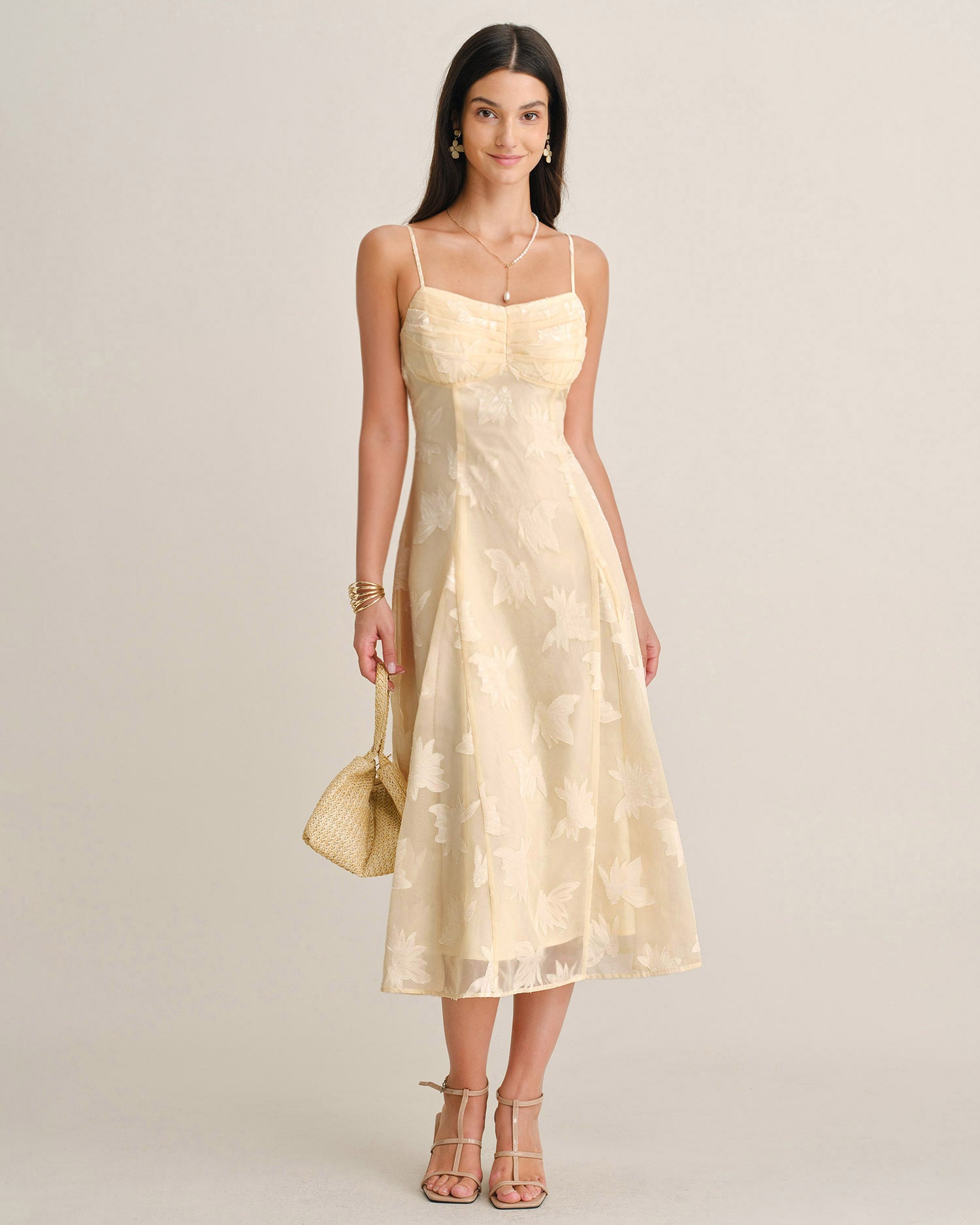 Women's Woven Polyester Midi Dresses - RIHOAS - 02