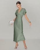 Women's Woven Polyester Midi Dresses Dresses - RIHOAS
