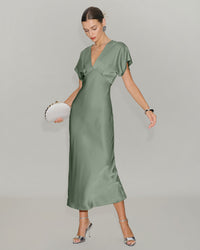 Women's Woven Polyester Midi Dresses Dresses - RIHOAS