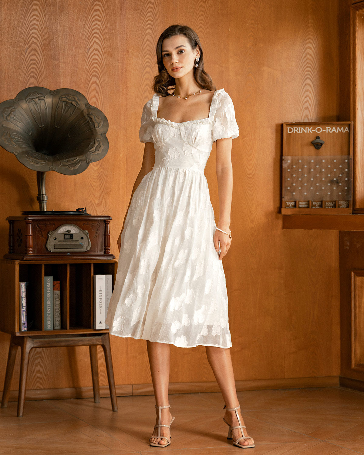 Women's Woven Polyester Midi Dresses Dresses - RIHOAS