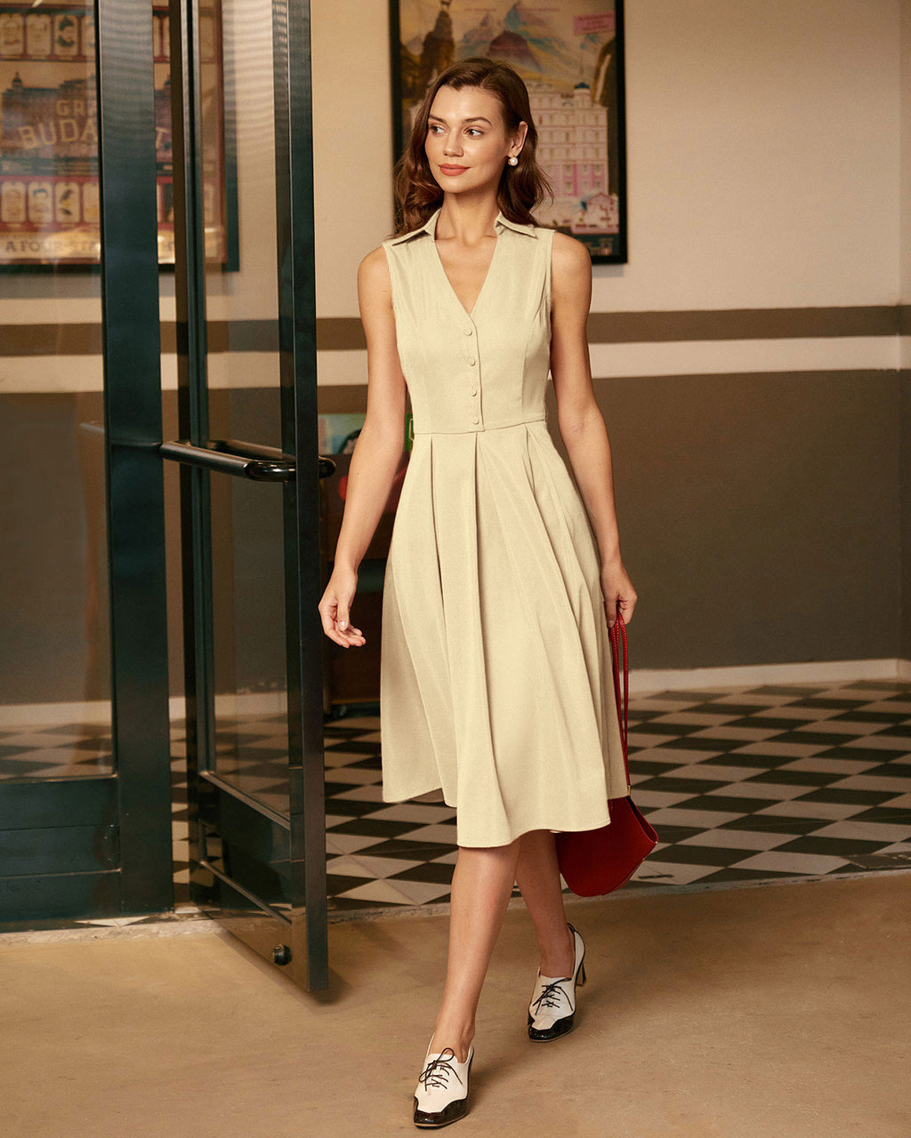 Women's Woven Polyester Midi Dresses Dresses - RIHOAS
