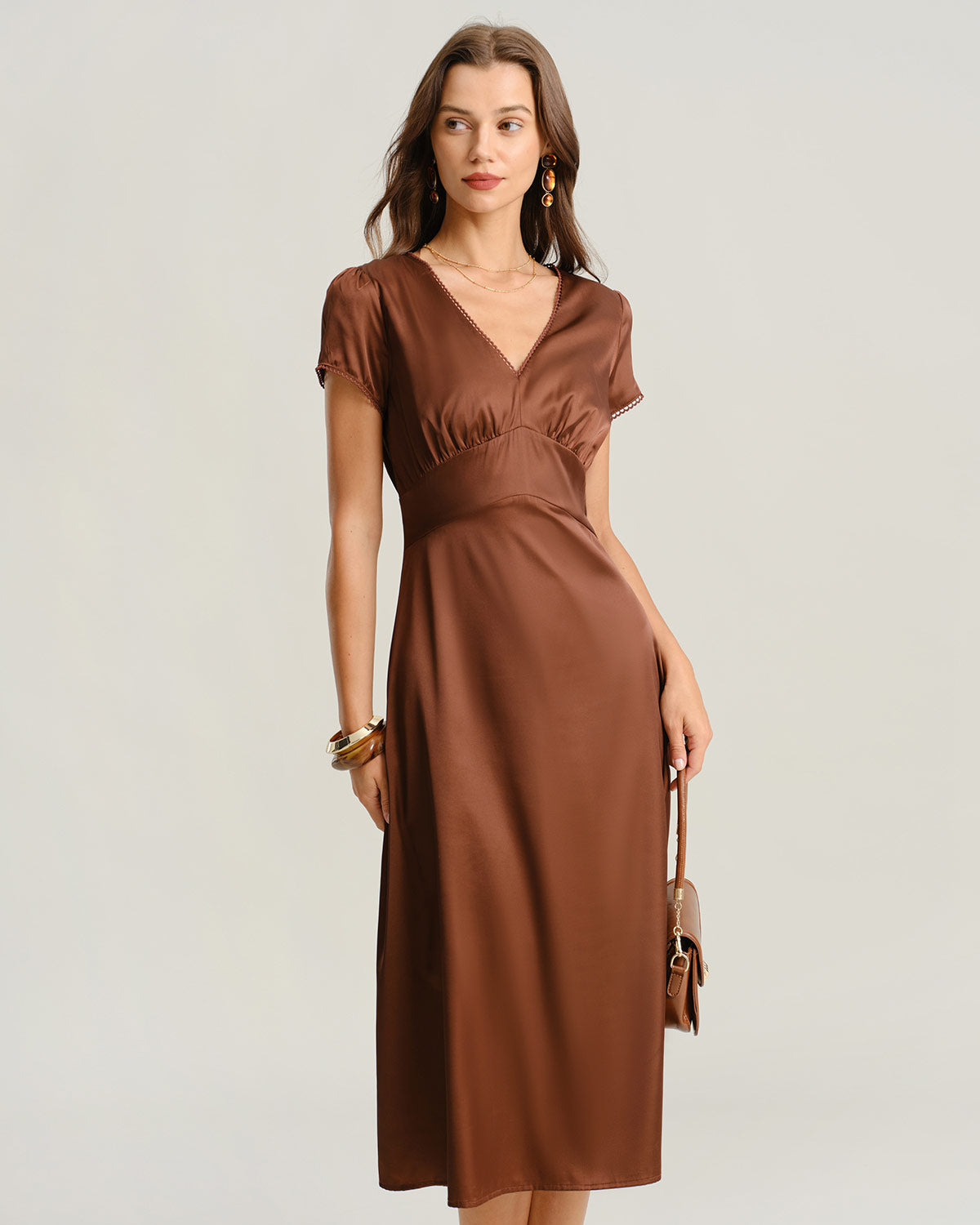 Women's Woven Polyester Midi Dresses Dresses - RIHOAS