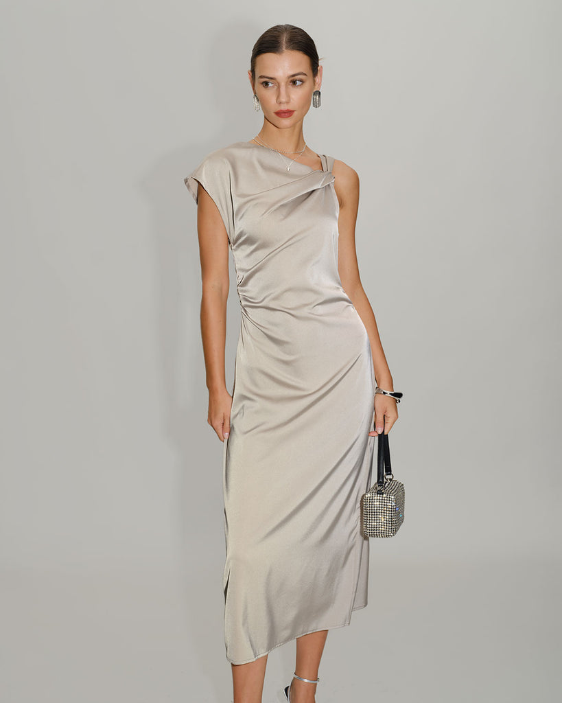Women's woven polyester Midi Dresses Dresses - RIHOAS