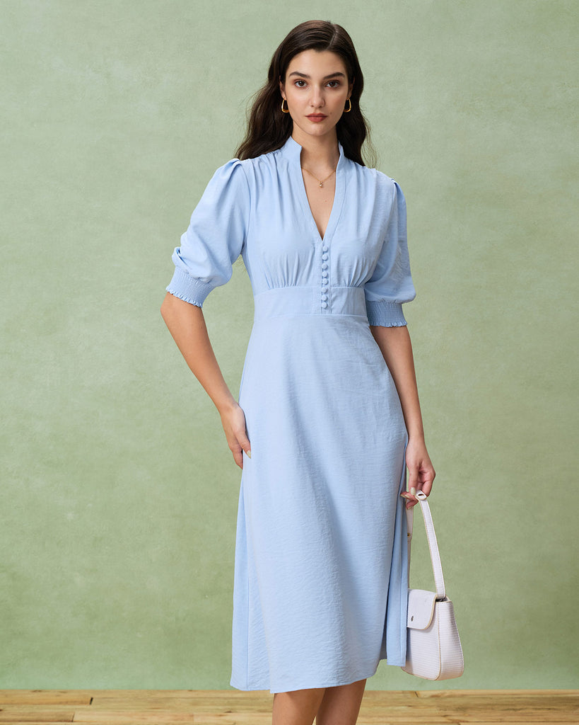 Women's Woven Polyester Midi Dresses Dresses - RIHOAS