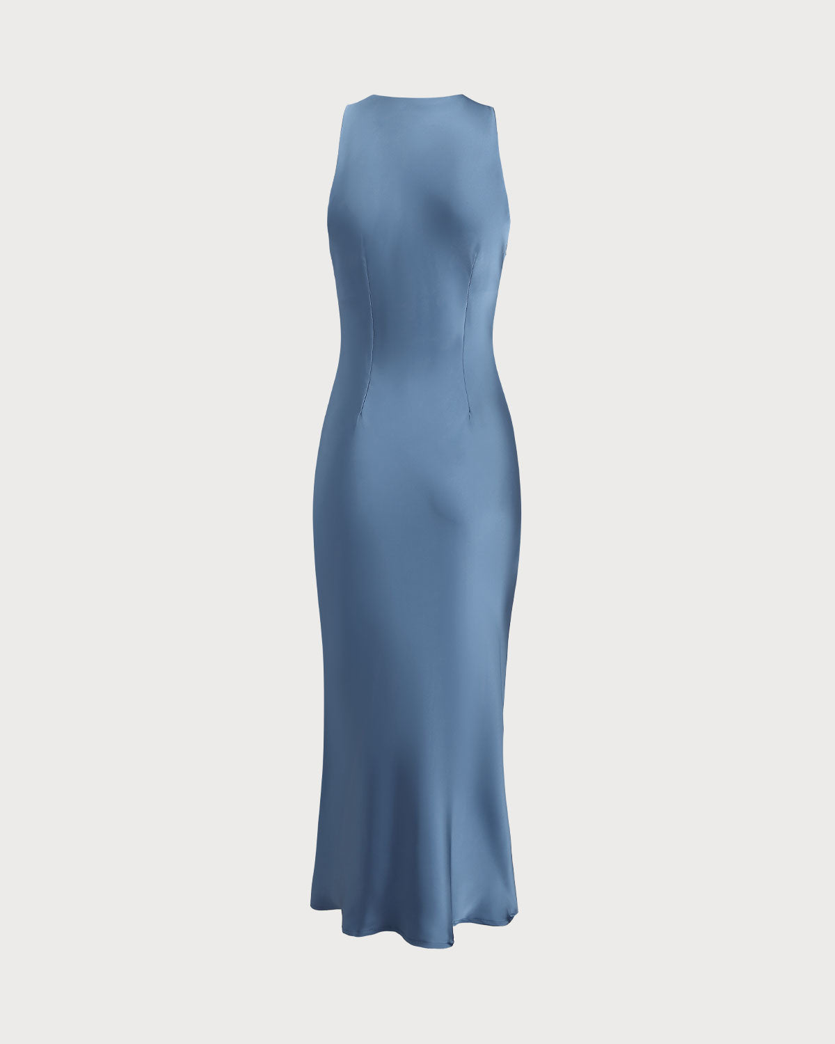 Blue Satin Boat Neck Slip Midi Dress & Reviews - Dusty Blue - Dresses | RIHOAS Blue Satin Boat Neck Slip Midi Dress & Reviews - Dusty Blue - Dresses | RIHOAS