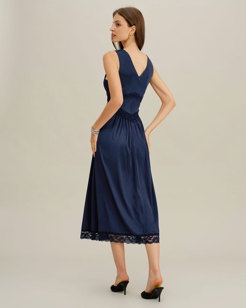 Women's Woven Polyester Midi Dresses Dresses - RIHOAS