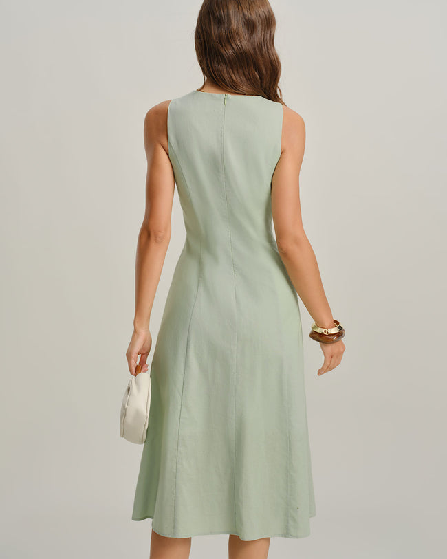 Women's Woven Polyester Midi Dresses Dresses - RIHOAS