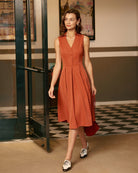 Women's Woven Polyester Midi Dresses Dresses - RIHOAS