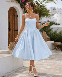 Women's Woven Polyester Midi Dresses Dresses - RIHOAS