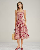 Women's Woven Polyester Midi Dresses Dresses - RIHOAS