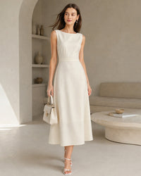Women's Woven Polyester Midi Dresses Dresses - RIHOAS