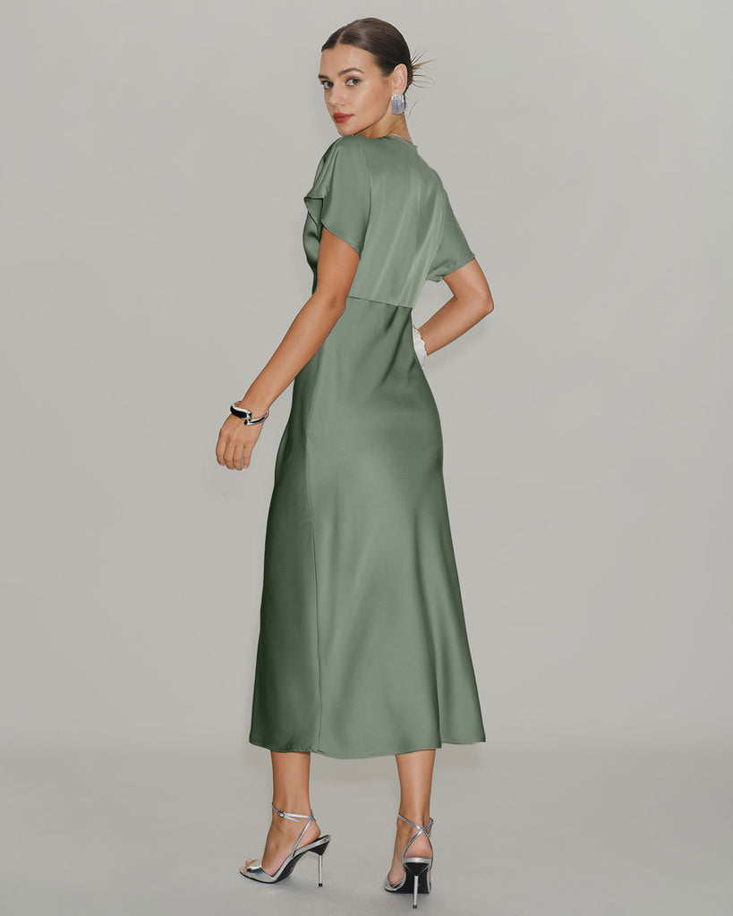 Women's Woven Polyester Midi Dresses Dresses - RIHOAS