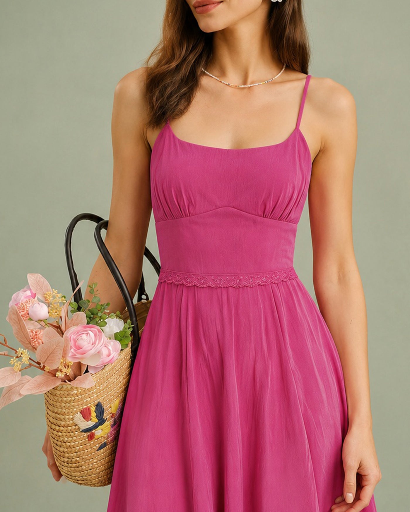 Women's Woven Polyester Midi Dresses Dresses - RIHOAS