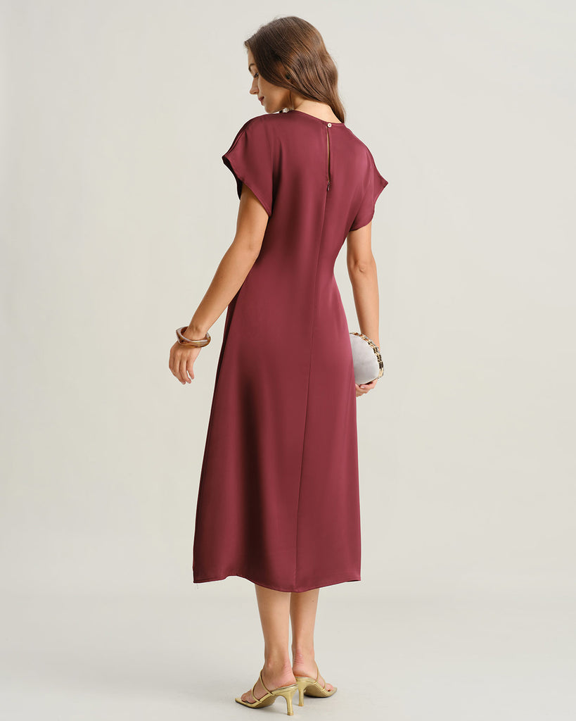 Women's Woven Polyester Midi Dresses Dresses - RIHOAS