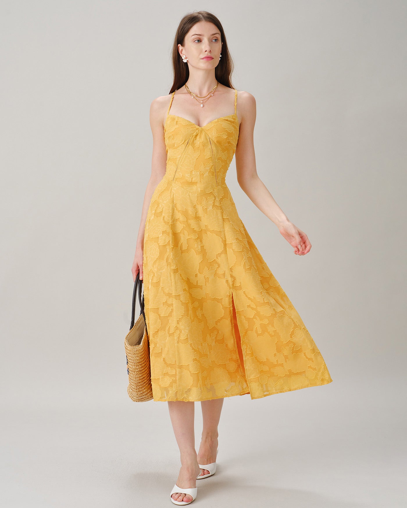 Women's Woven Polyester Midi Dresses Dresses - RIHOAS