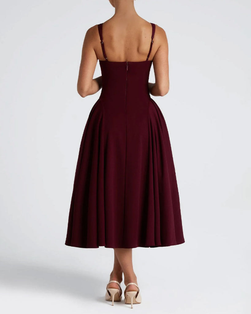 Women's Woven Polyester Midi Dresses Dresses - RIHOAS