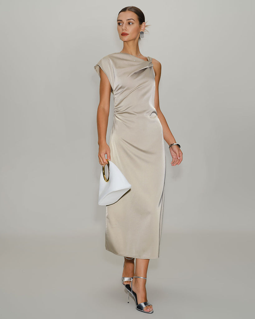Women's woven polyester Midi Dresses Dresses - RIHOAS