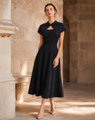 Women's Woven Polyester Midi Dresses Dresses - RIHOAS