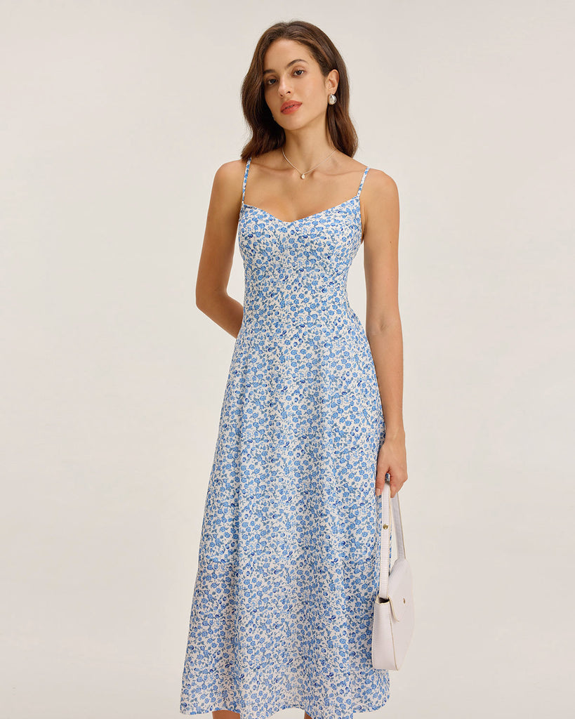 Women's Woven Polyester Midi Dresses Dresses - RIHOAS
