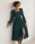 Women's Woven Polyester Midi Dresses - RIHOAS - 01