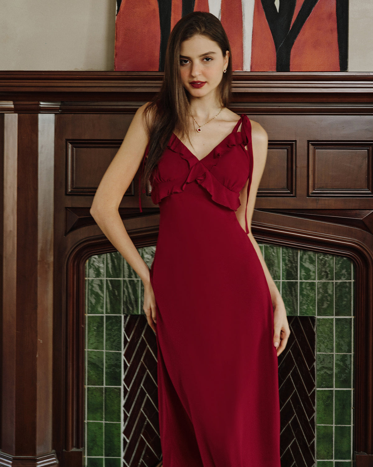 Women's Woven Polyester Midi Dresses Dresses - RIHOAS