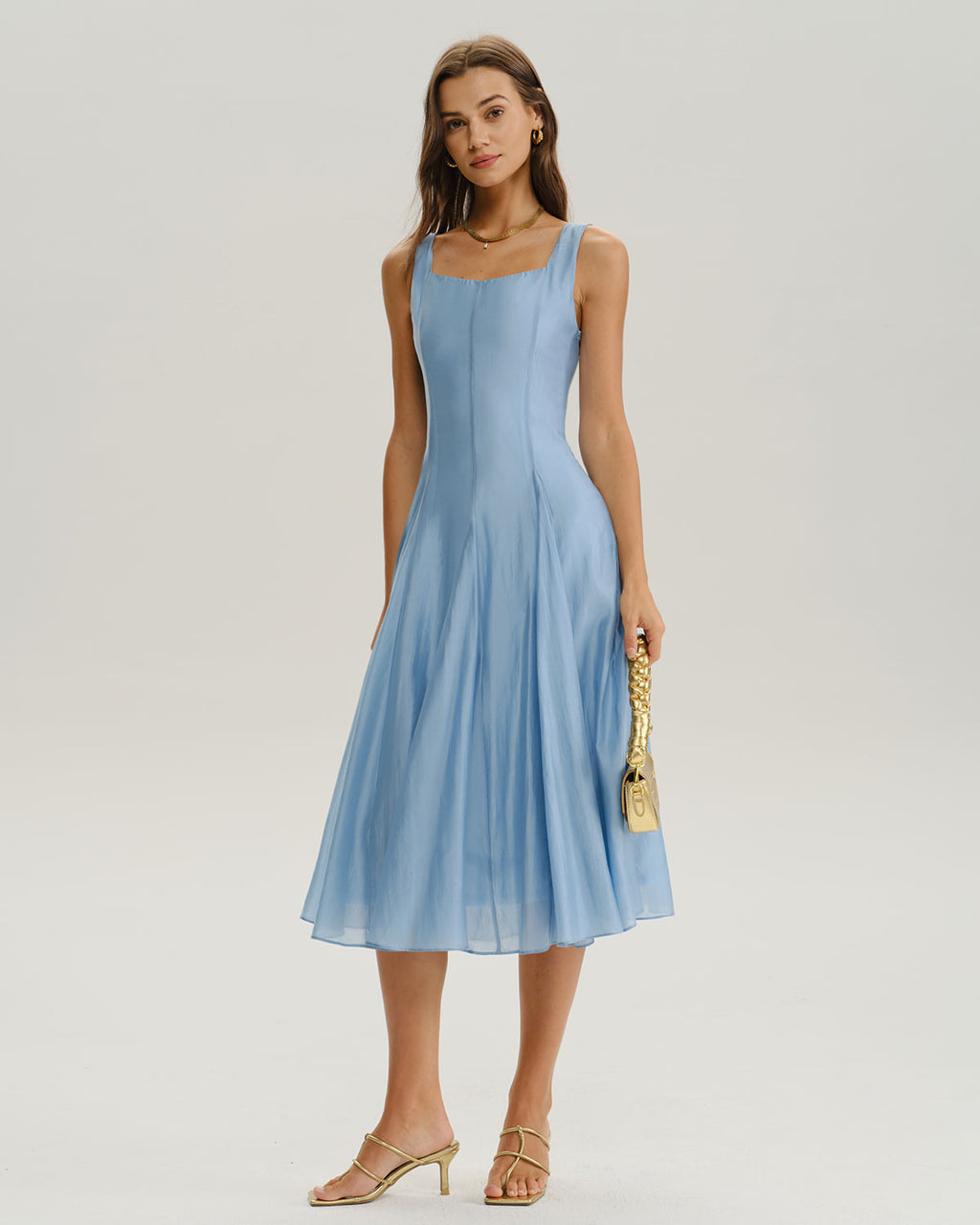 Women's Woven Polyester Midi Dresses Dresses - RIHOAS