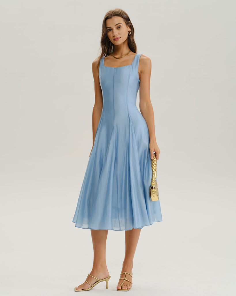 Women's Woven Polyester Midi Dresses Dresses - RIHOAS