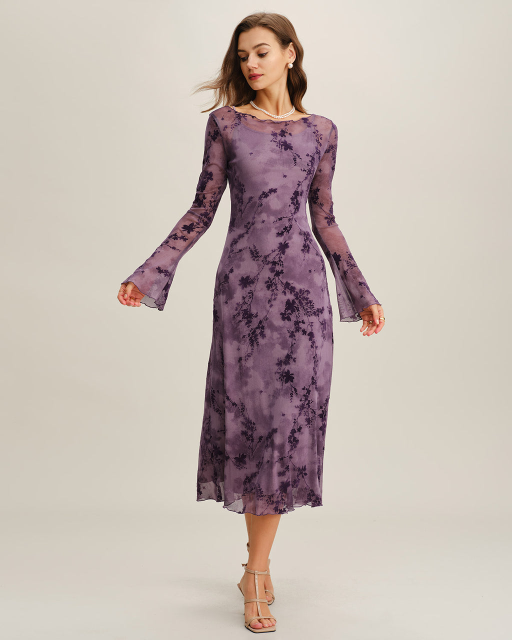 Women's Woven Polyester Midi Dresses Dresses - RIHOAS