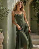 Women's Woven Polyester Midi Dresses Dresses - RIHOAS